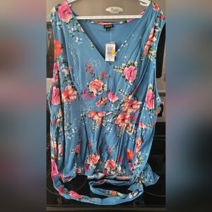 Torrid Blue Floral Tank Top